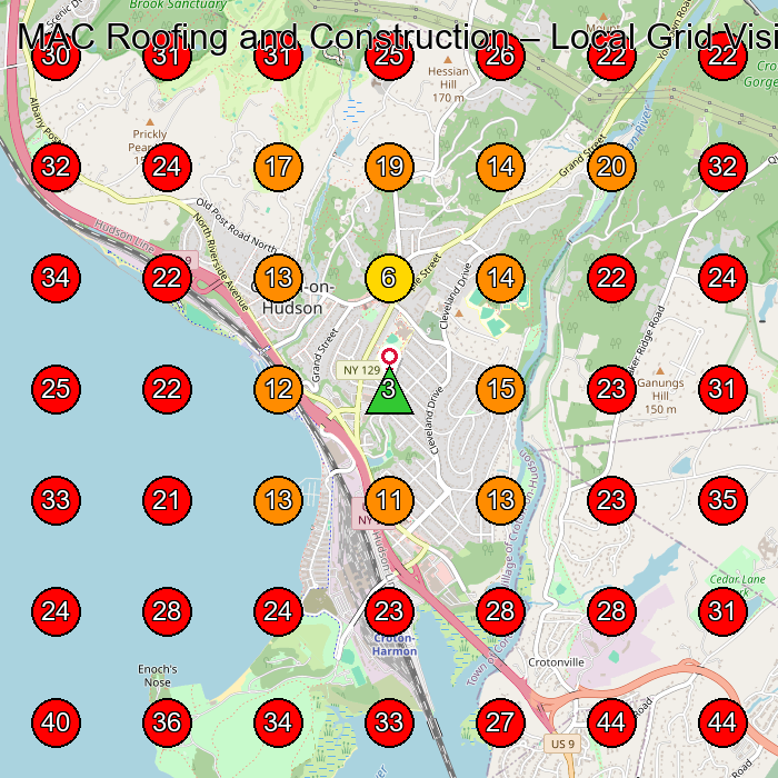 MAC Roofing and Construction GeoGrid visibility map for Roofing Contractor in Croton-On-Hudson